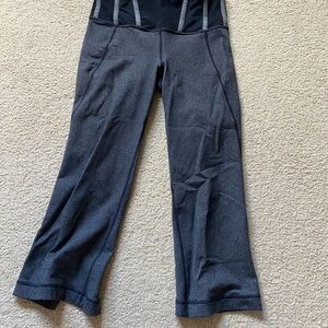 lululemon athletica Charcoal and Black Flare Leggings Cropped length